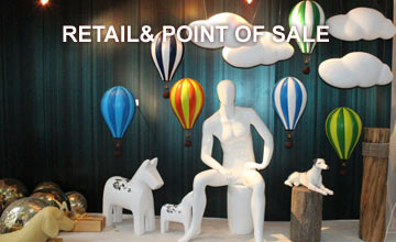 Models for Window Display, Point of Sale and Retail Interiors—delivered and installed to leading Designers and Retailers Worldwide.